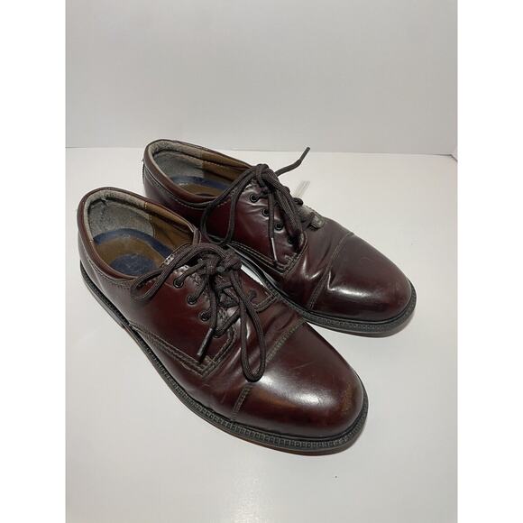 Dockers Other - Dockers Dress Shoes Mens 10.5 M Chunky Low Work Oxford Brown Leather Lace Up